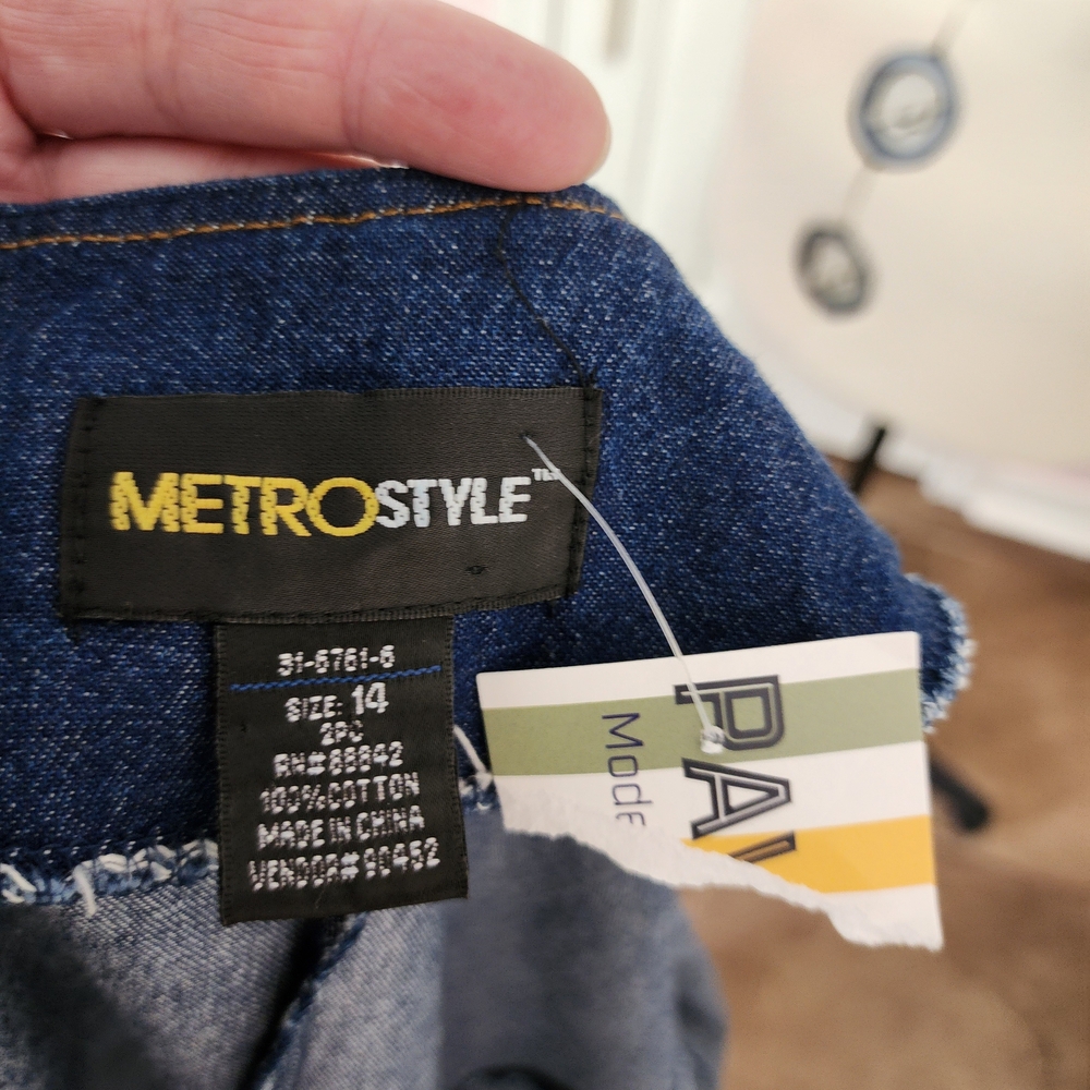 Metrostyle Classic Blue Button-Front Midi Dress - Picture 3 of 5